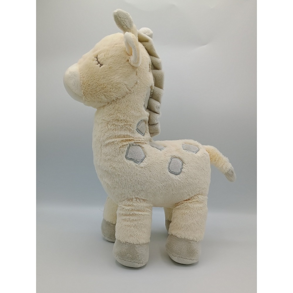 14" KELLYTOY Cream Colored White Grey SOFT Plush RATTLE Giraffe 7 - Picture 3 of 4